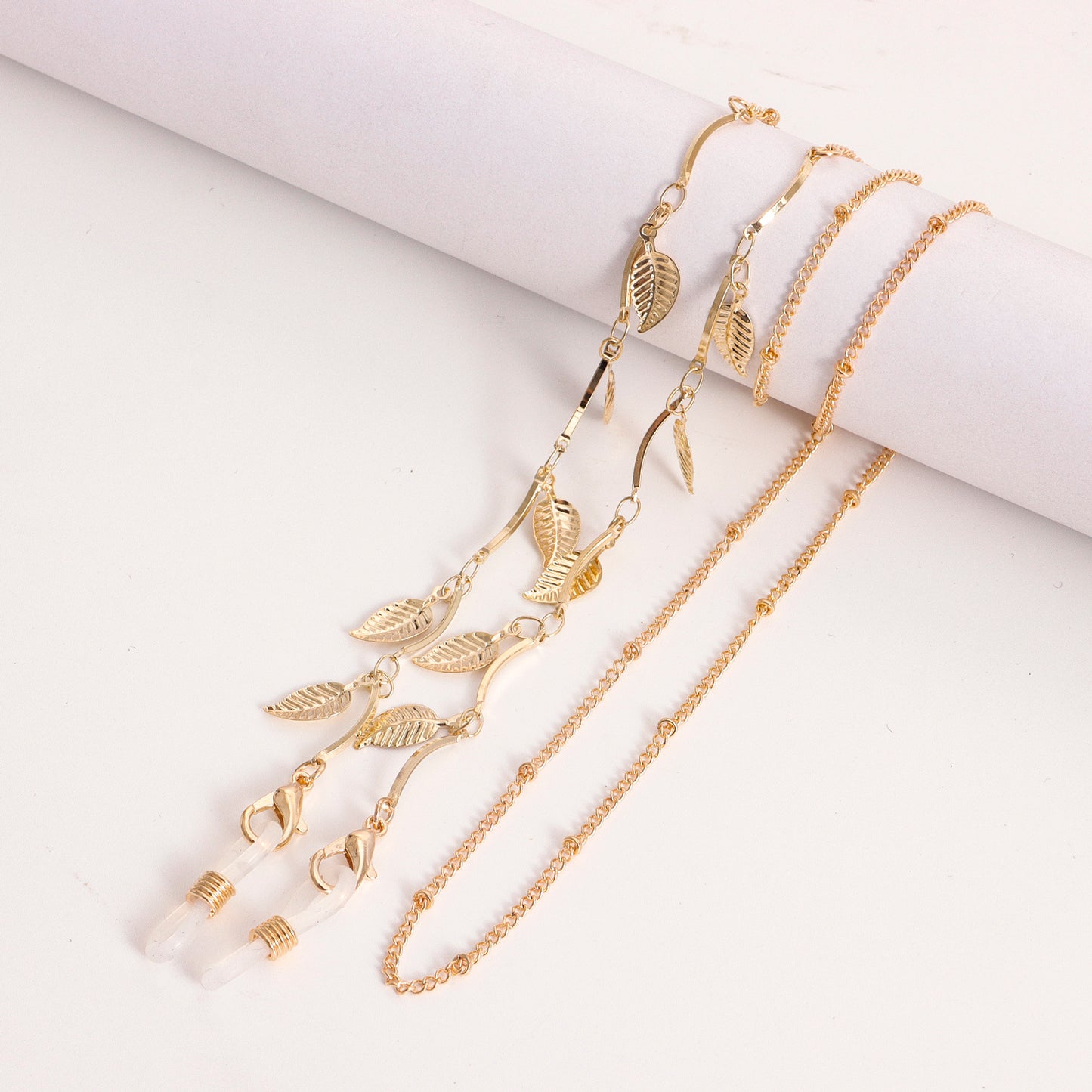 Floral Drip Oil Alloy Glasses Chain with Crystal Inlay