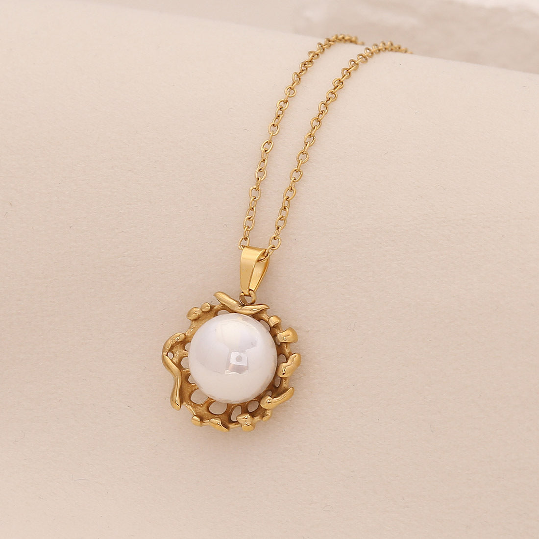 Minimalist Heart and Star Pendant Necklace in Stainless Steel with Geometric Design for Women