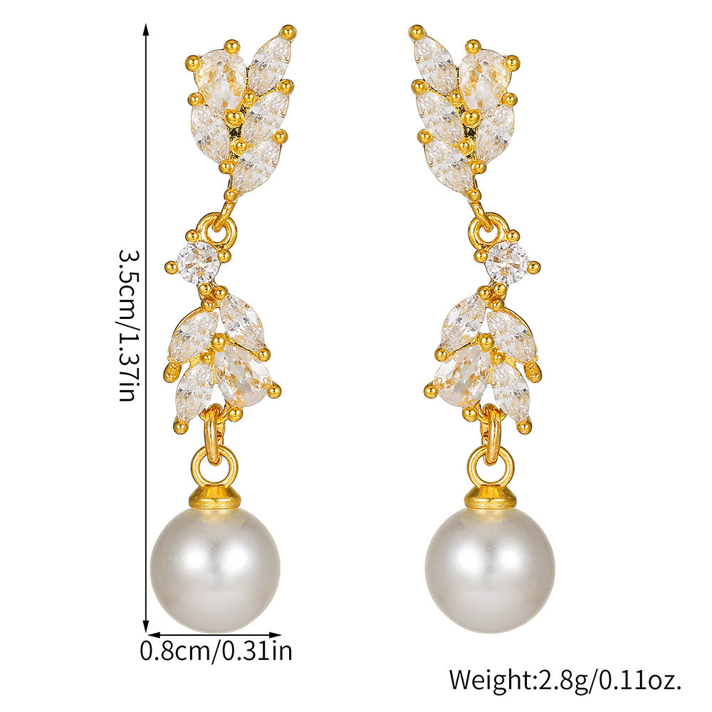 16K Gold Plated Brass Geometric Round Floral Earrings with Micro-set Cubic Zirconia and 925 Sterling Silver Posts