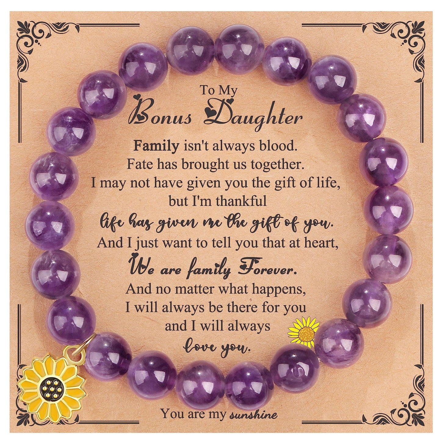 Sweet Floral Sunflower Gemstone Charm Bracelet for Women