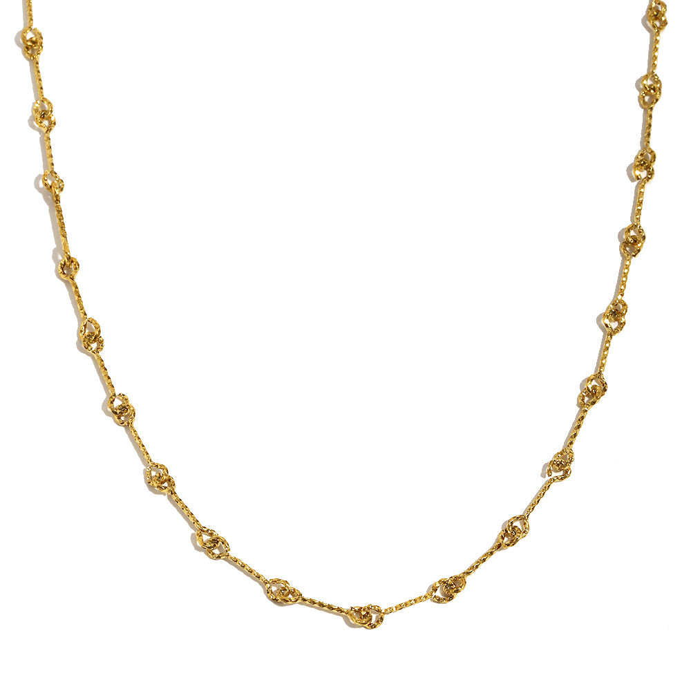 Minimalist Geometric Pendant Necklace for Women Stainless Steel with 18K Gold Plating Adjustable Layered Chain