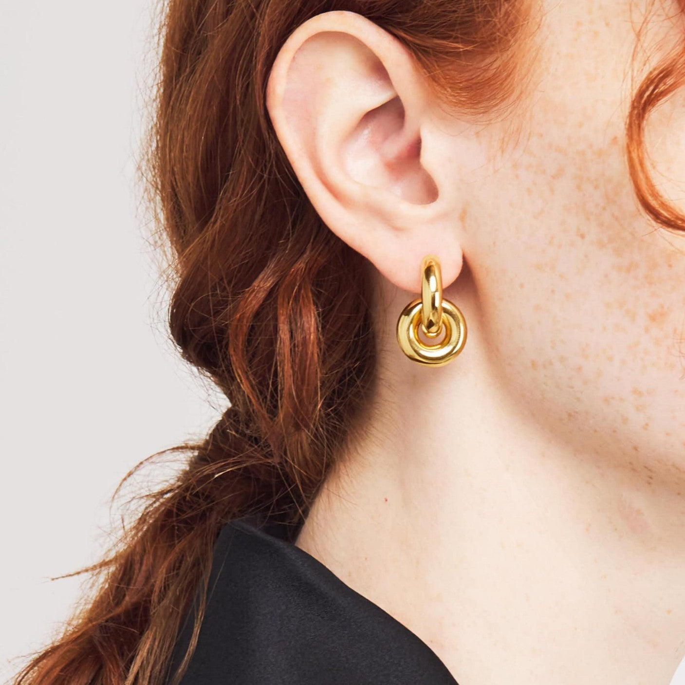 Orecchini a Cerchio Geometrici in Acciaio Inossidabile con Finitura Placcata da Donna Stile Lusso Minimalista