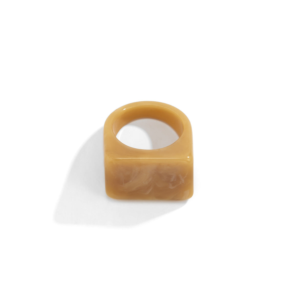Minimalist Geometric Square Resin Ring for Women
