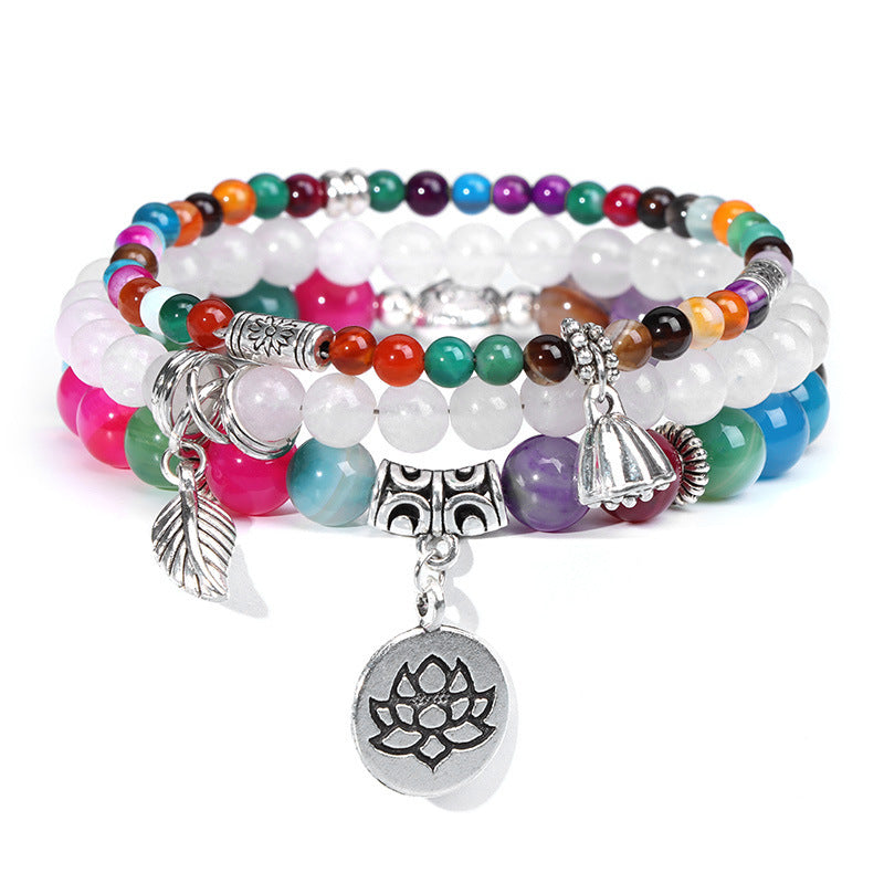 Bohemian Sweet Floral Agate Bracelet Unisex