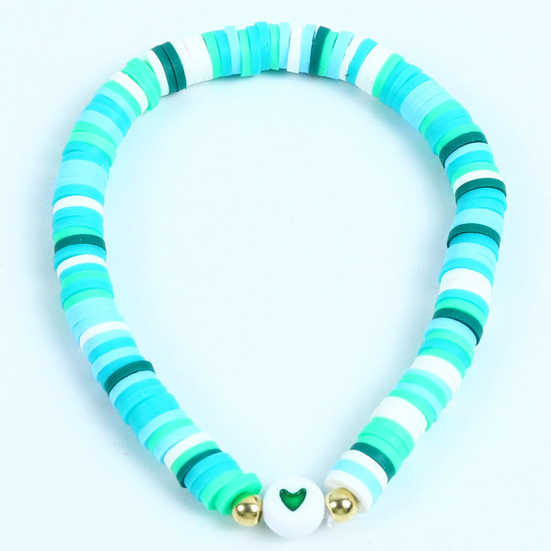 Bohemian Minimalist Heart Resin Bracelet Unisex Friendship Jewelry