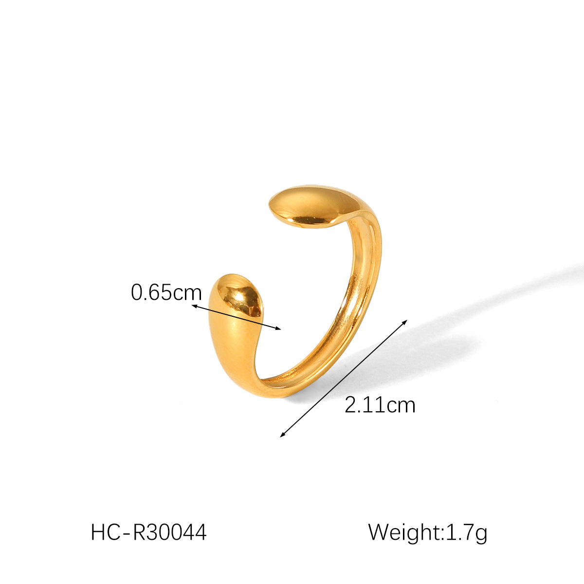 Anillo Abierto Minimalista en Acero de Titanio con Baño de Oro de 18 quilates para Mujer, Diseño de Corazón y Estrella Esmaltados