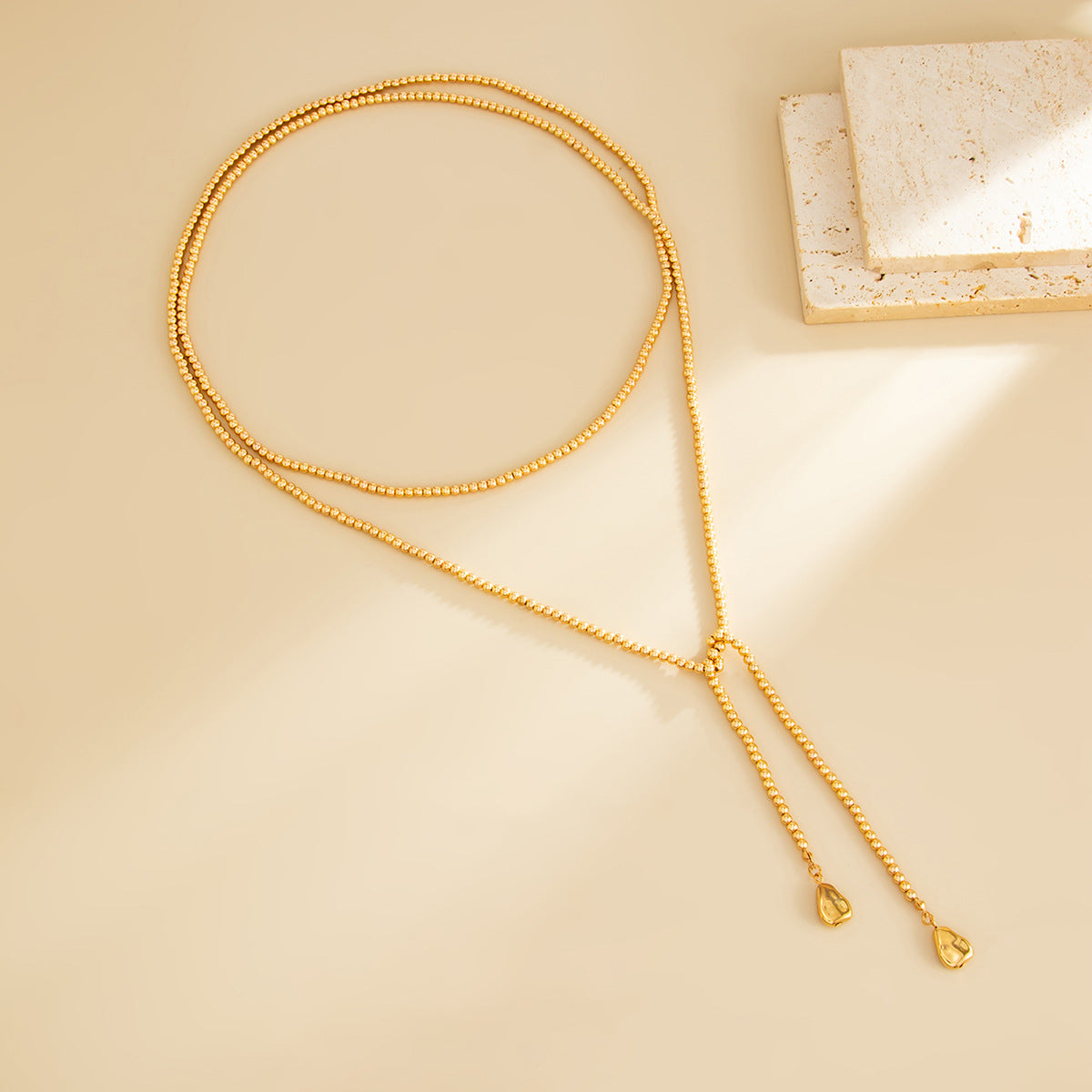 Minimalist Luxury Geometric Round Zinc Alloy Plated Alloy Y-Shape Multi-Layer Necklace for Women
