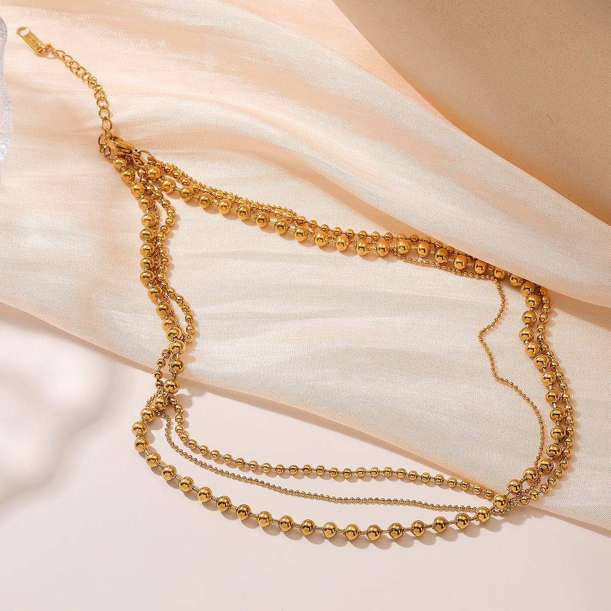 Collana da donna minimalista geometrica in acciaio inossidabile placcata oro, catena irregolare per clavicola a strati