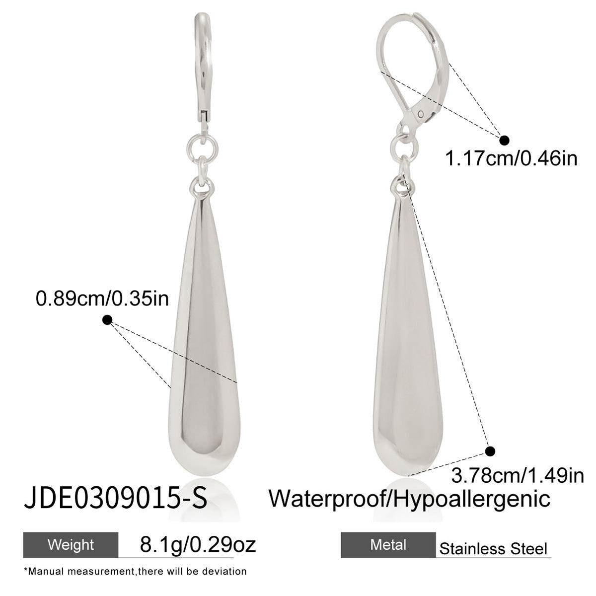 Elegantes Pendientes de Acero Inoxidable con Forma de Gota de Agua y Acabado Chapado para Mujer, Joyería Geométrica de Moda para el Día a Día