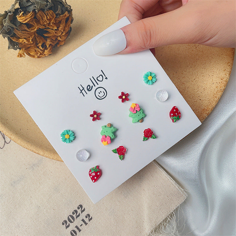 Sweet Minimalist 925 Sterling Silver Post Resin Drip Oil Geometric Floral Stud Earrings for Women