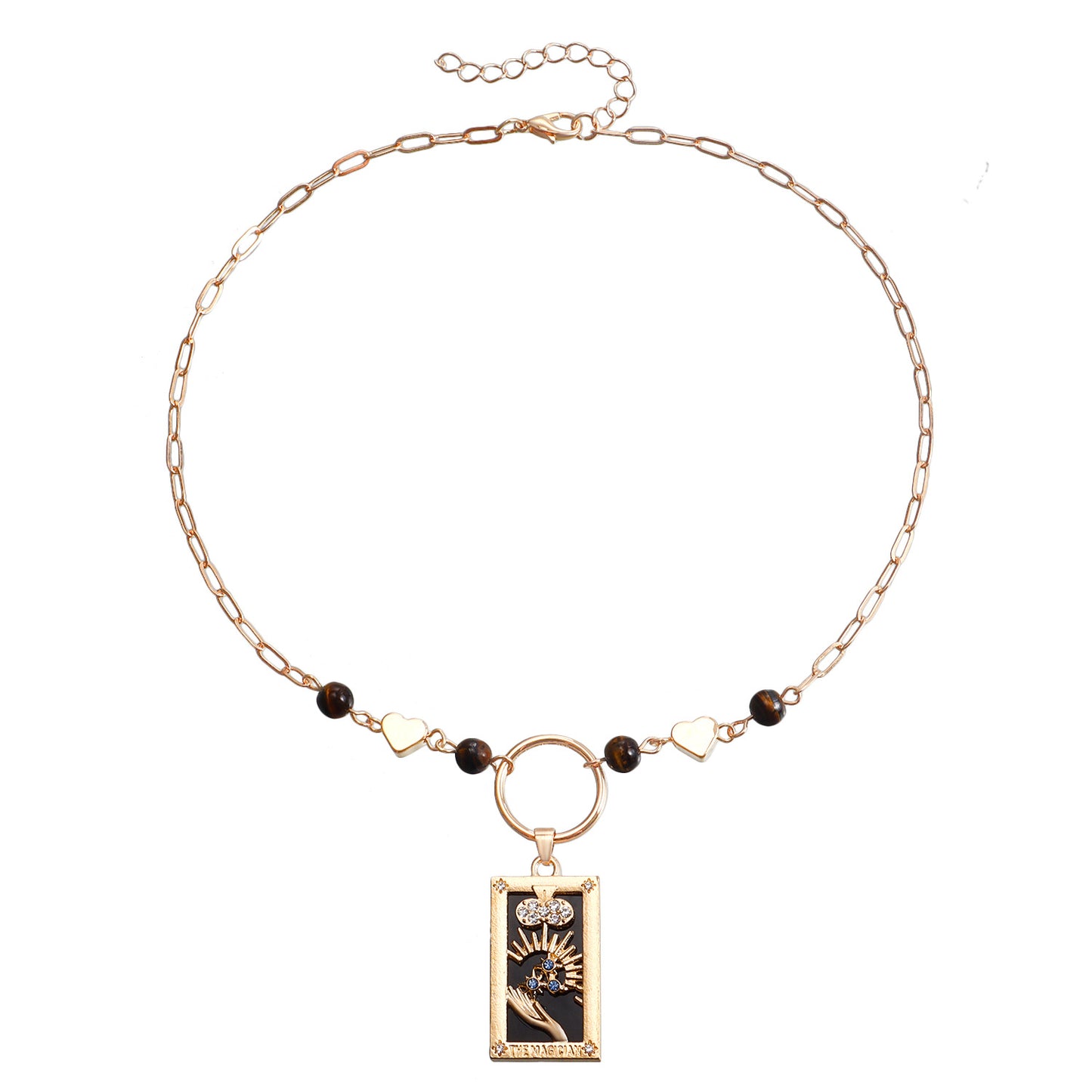 Vintage Minimalist Heart-Shaped Geometric Pendant Necklace in Alloy with Plated Finish for Women