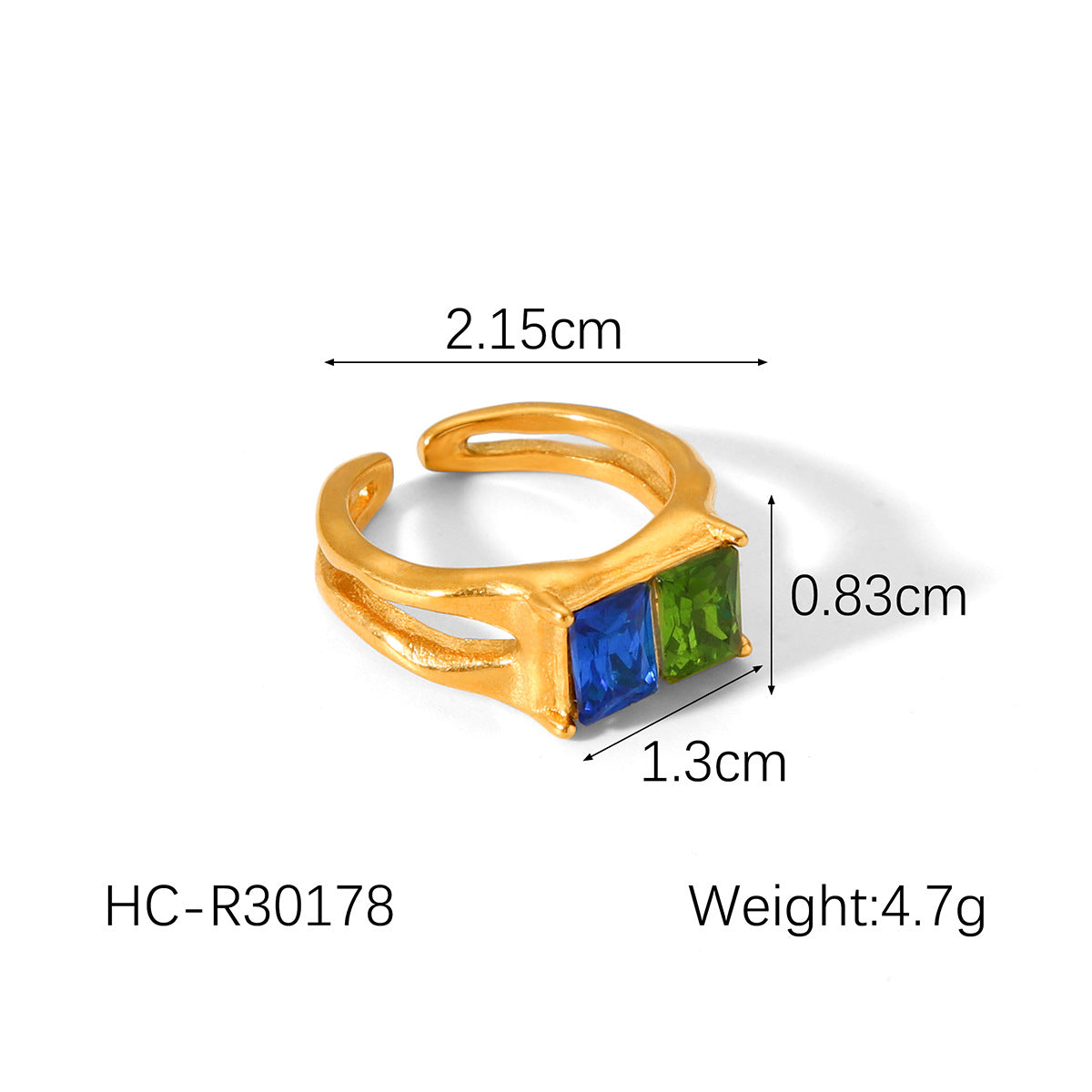 Vintage French Palace Style Hammered Texture Stainless Steel Ring with Zircon Inlay Moonstone Accent for Women