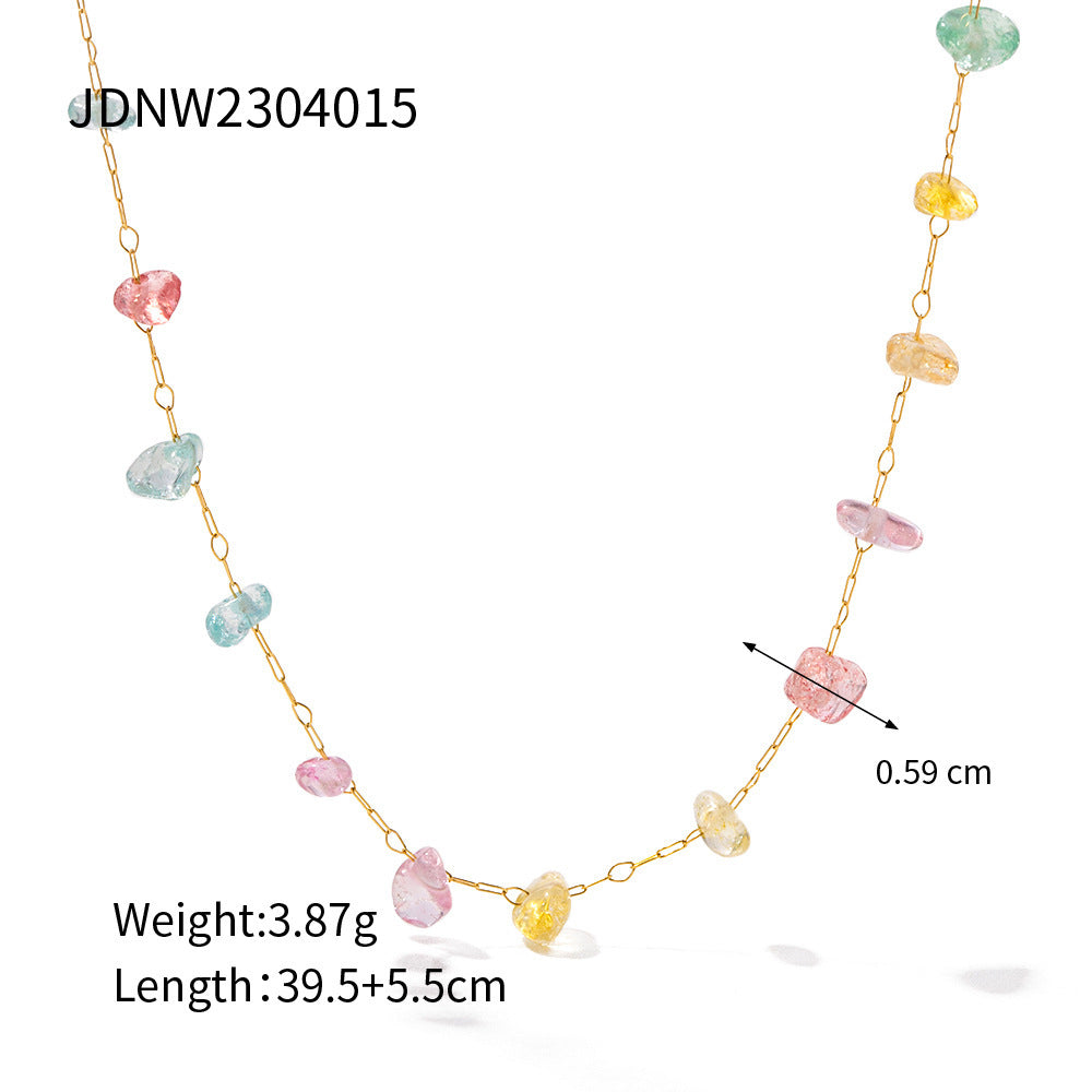 Minimalist Luxury 18K Gold Plated Geometric Oval Stainless Steel Necklace for Women