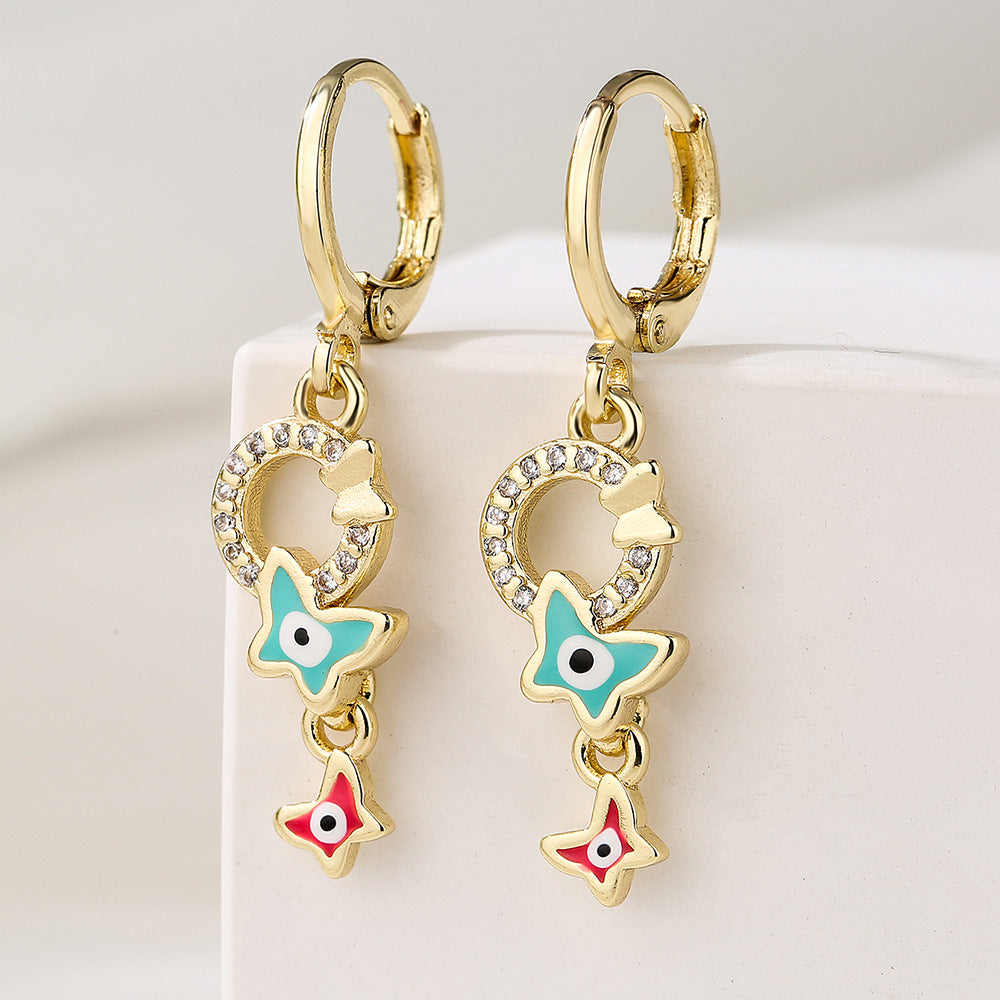 Minimalist Geometric Copper Earrings with 18K Gold Plating for Women