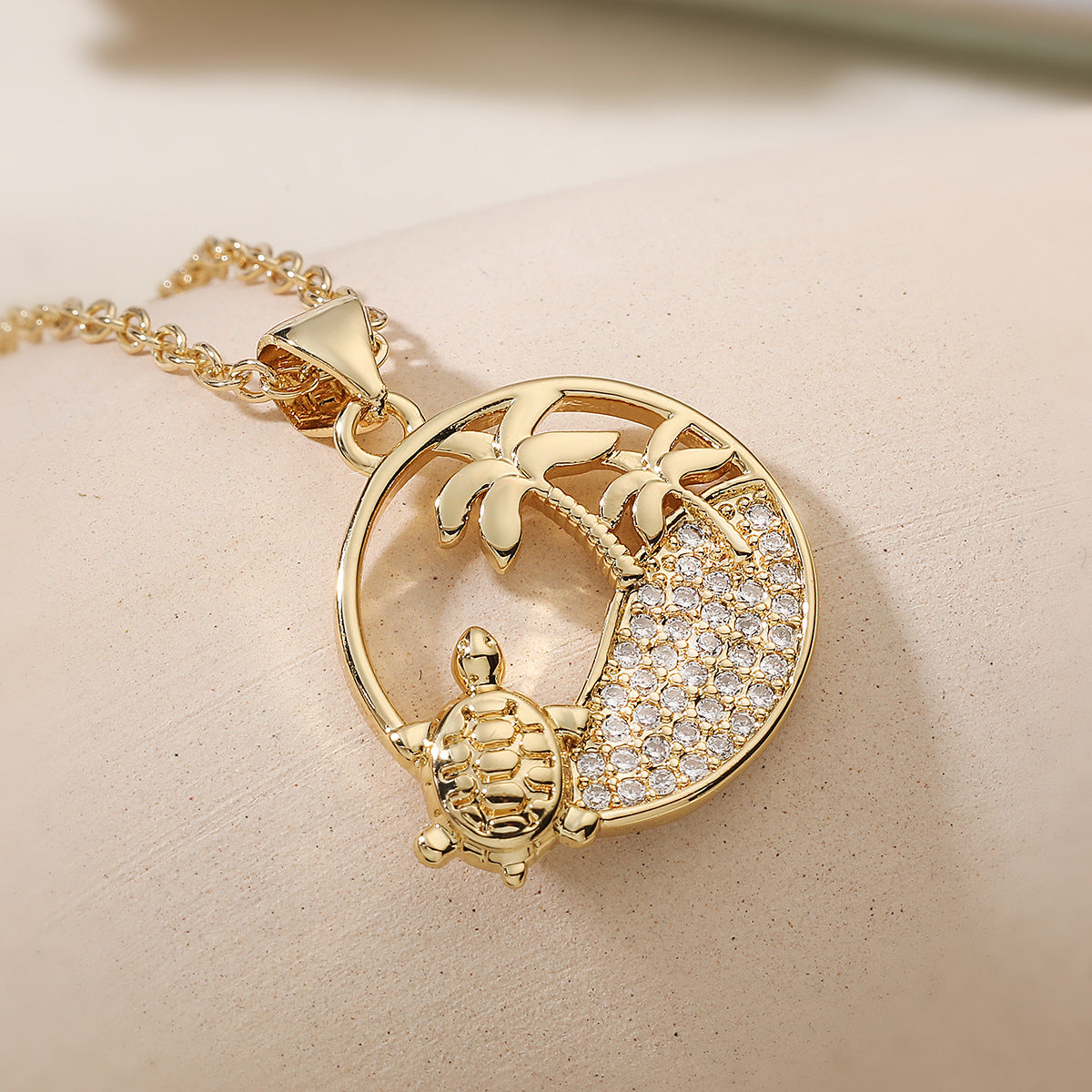 Minimalist Geometric Brass Pendant Necklace