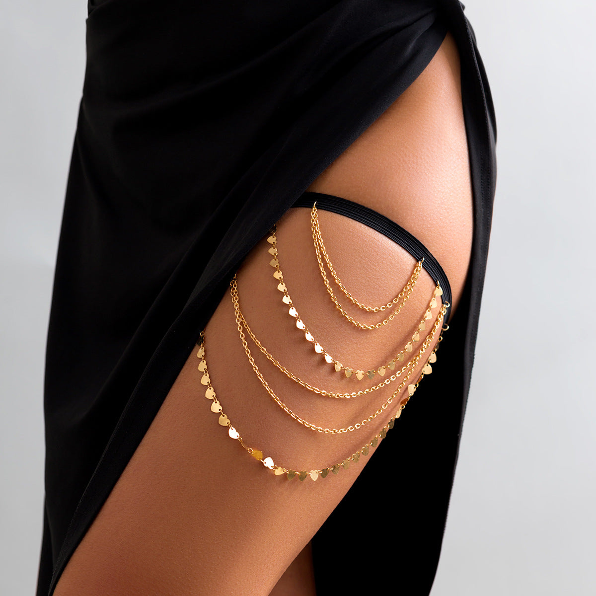 Cavigliera a Strati da Donna, Stile Western Geometrico con Intarsi in Lega e Gemme Artificiali