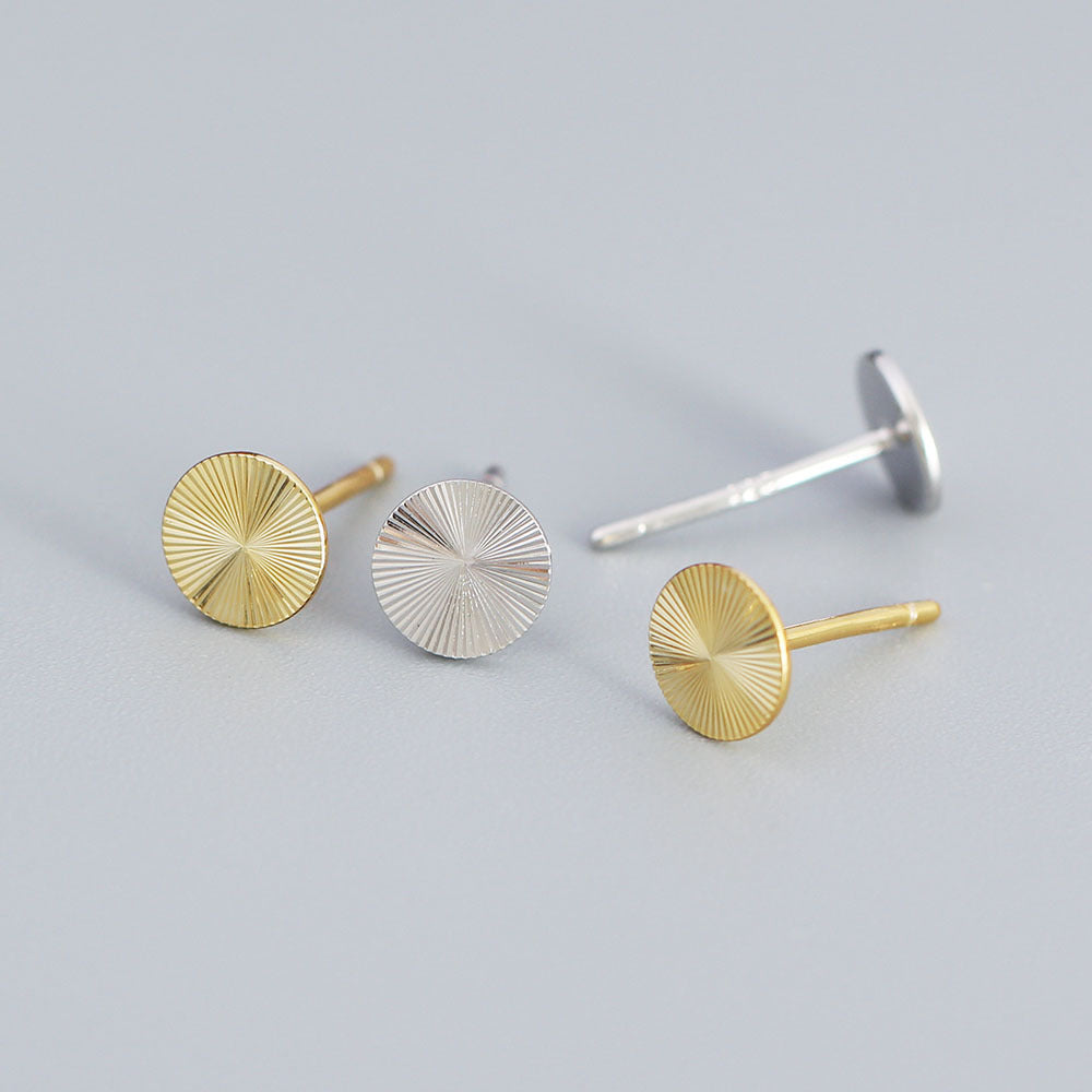 Orecchini a perno con design geometrico floreale, placcati in argento sterling 925, minimalisti ed eleganti, per donna