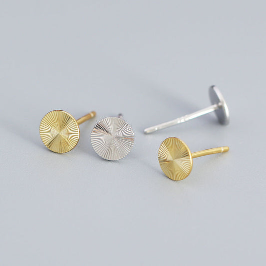 Orecchini a perno con design geometrico floreale, placcati in argento sterling 925, minimalisti ed eleganti, per donna