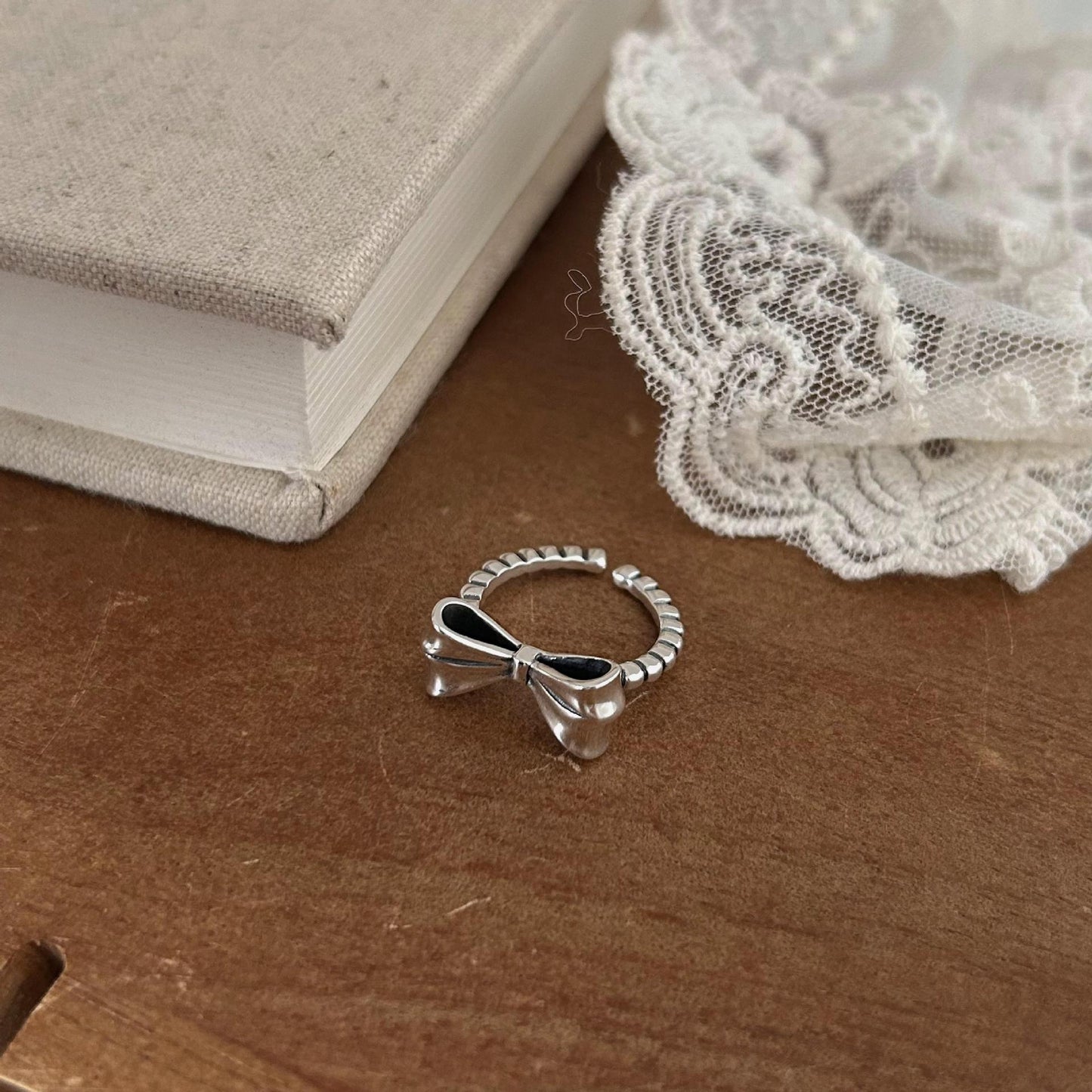 Anello Minimalista con Fiocco Placcato Argento Sterling 925 da Donna