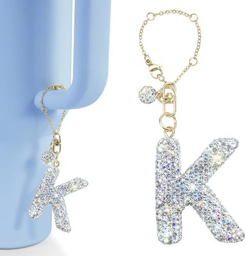 Rhinestone Inlaid Letter Resin Charm Bar