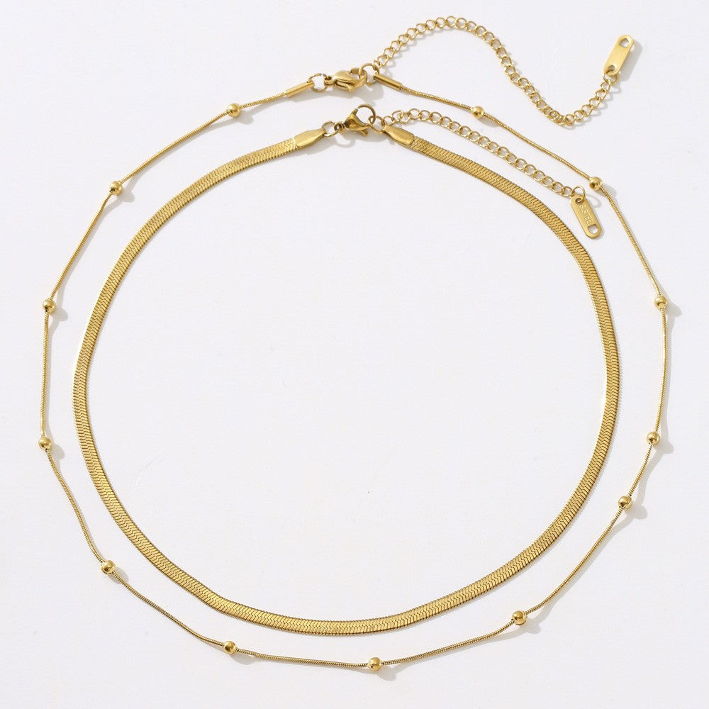 Collana da Donna a Catena Serpente Geometrica Minimalista in Acciaio Inossidabile con Placcatura in Oro 18K