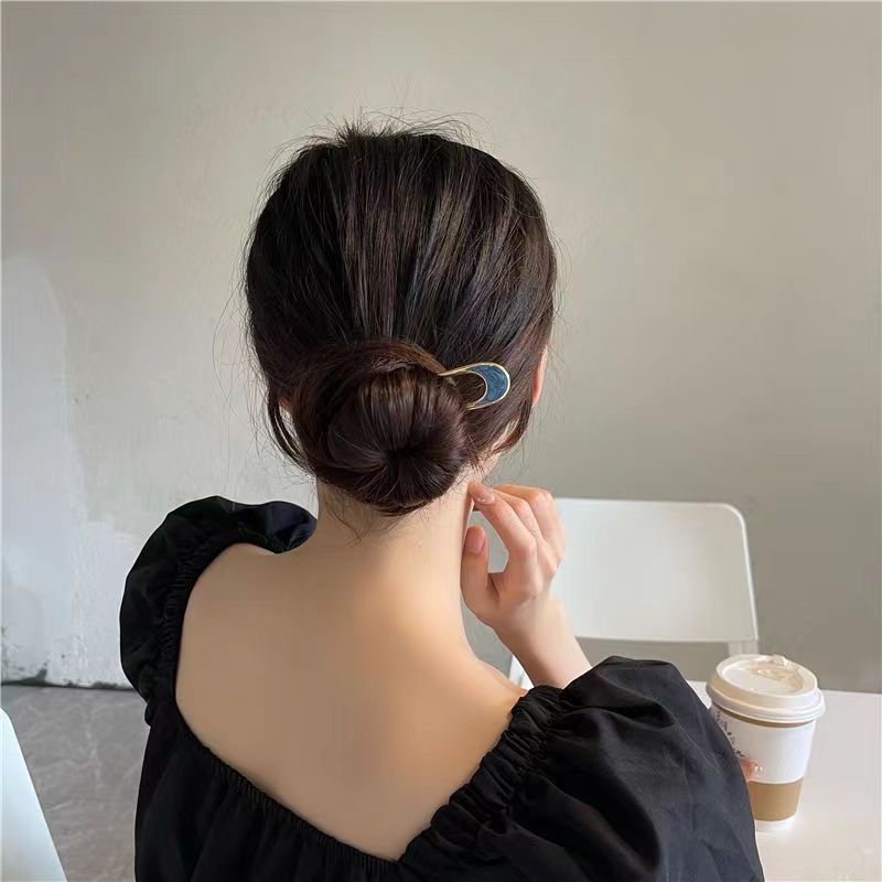 Minimalist Geometric Alloy Plated Hair Fork U-Shaped Hair Pin