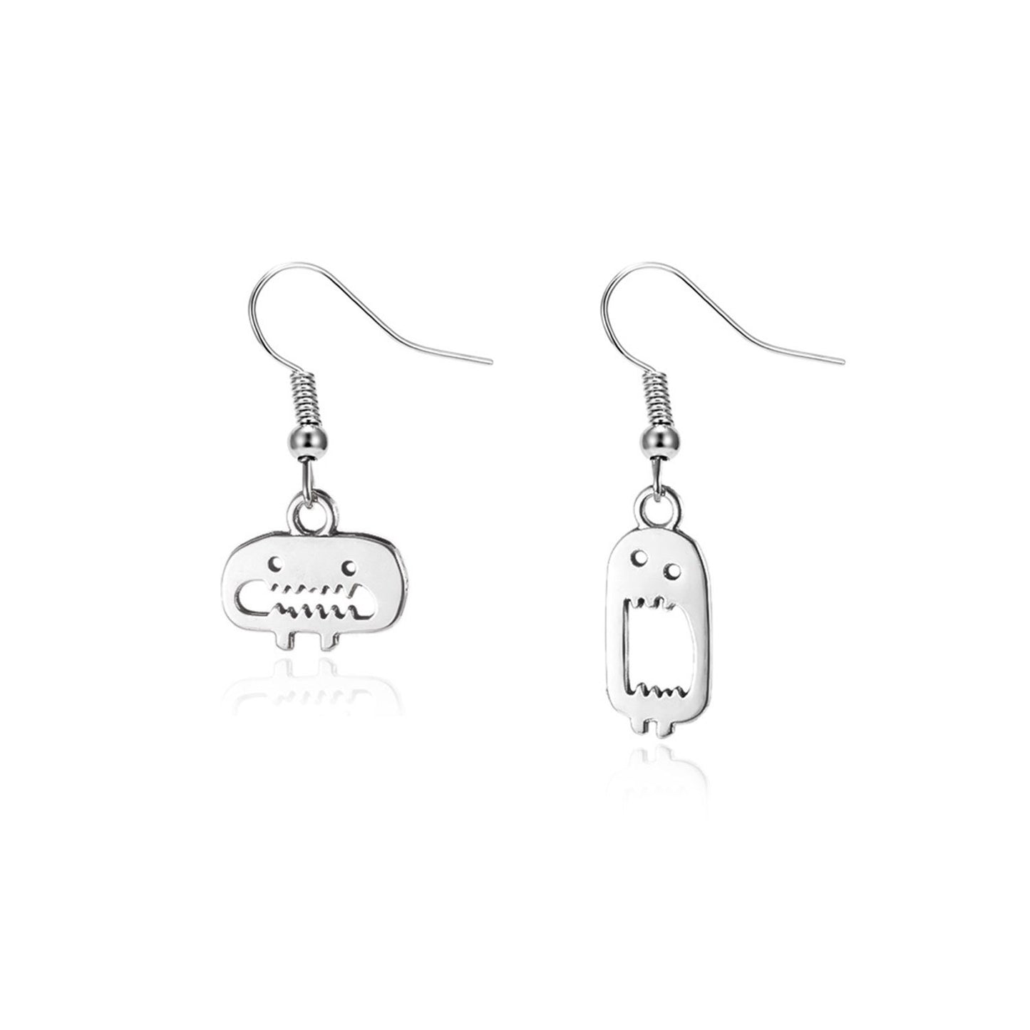 Collar de monstruo de dibujos animados con temática de Halloween para mujer, chapado en aleación con ganchos de acero inoxidable para las orejas
