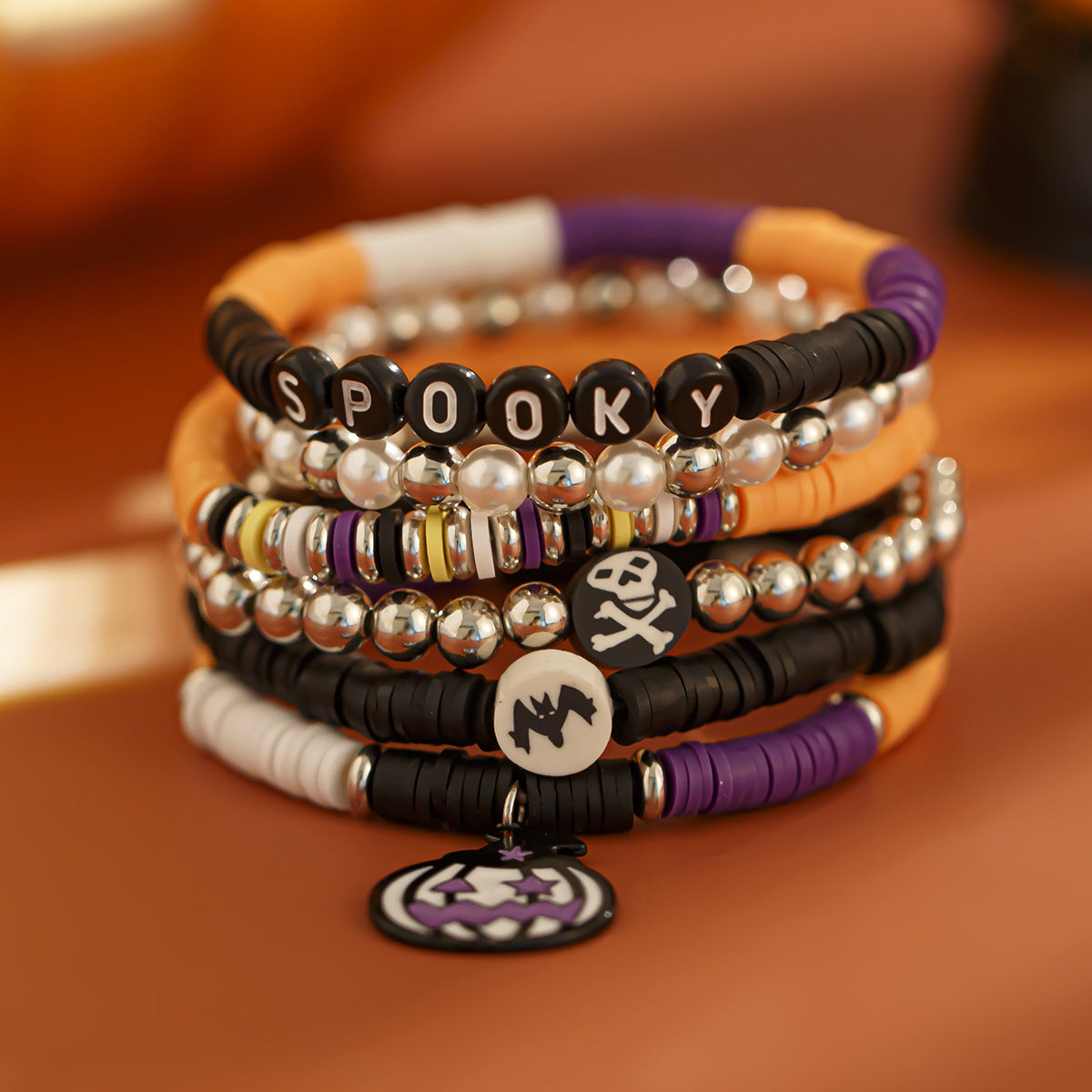 Minimalist Bat Letter Crystal Alloy Drip Oil Bracelet Set for Women
