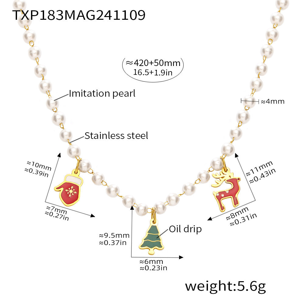 Set Collana e Bracciale con Ciondolo a Forma di Ruota Panoramica in Stile Ufficio alla Moda in Acciaio Inossidabile con Finitura Placcata