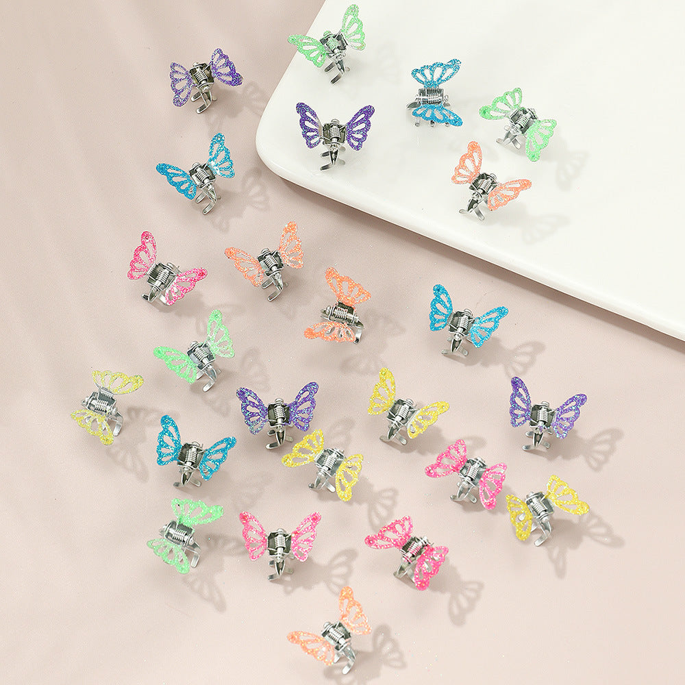 Butterfly-Shaped Alloy Hair Clip for Kids with Pressed Metal Craft, Princess Style Children's Hair Accessory for Bangs and Flyaway Hair