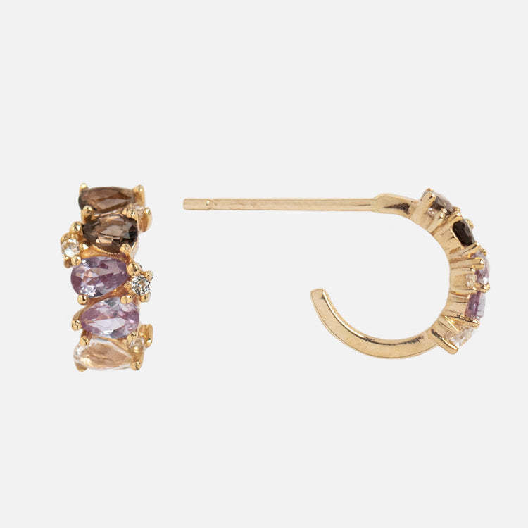 Pendientes de cobre con pasador en forma de U geométricos vintage y acabado galvanizado para mujer