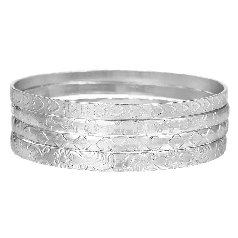 Bohemian Multi-Layer Plated Alloy Bracelet Set for Women