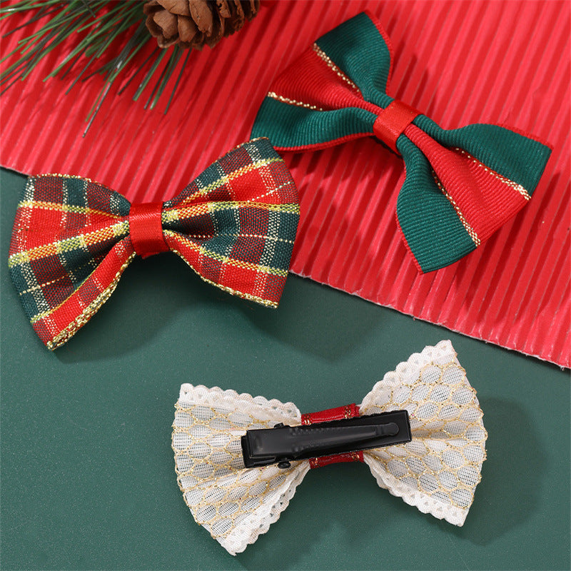 Natural Style Bow Hair Clip for Girls with Ruffled and Netted Details Made of Plastic Resin Duckbill Clip Princess Collection