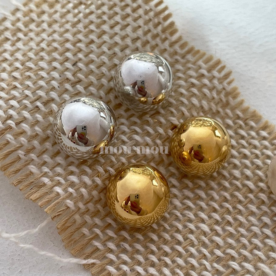 Orecchini Vintage Minimalisti Rotondi Geometrici Placcati in Argento Sterling 925
