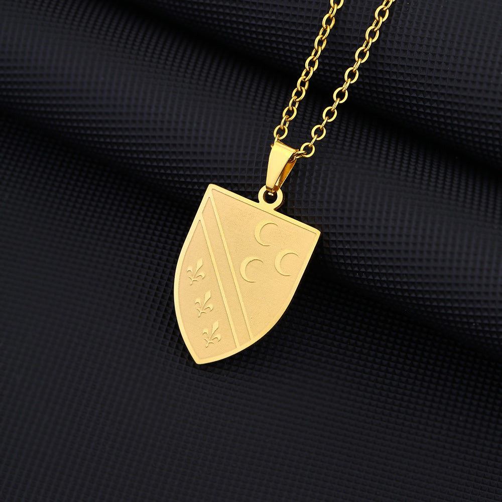 Collar con colgante geométrico de acero inoxidable con dije de acero de titanio y acabado chapado para moda casual unisex