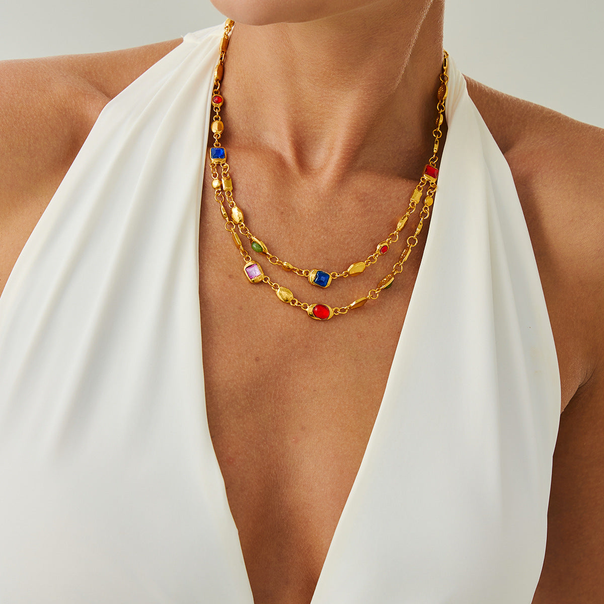 Collar Colgante Geométrico Irregular Acrílico para Mujer con Dije de Aleación y Acabado Galvanizado