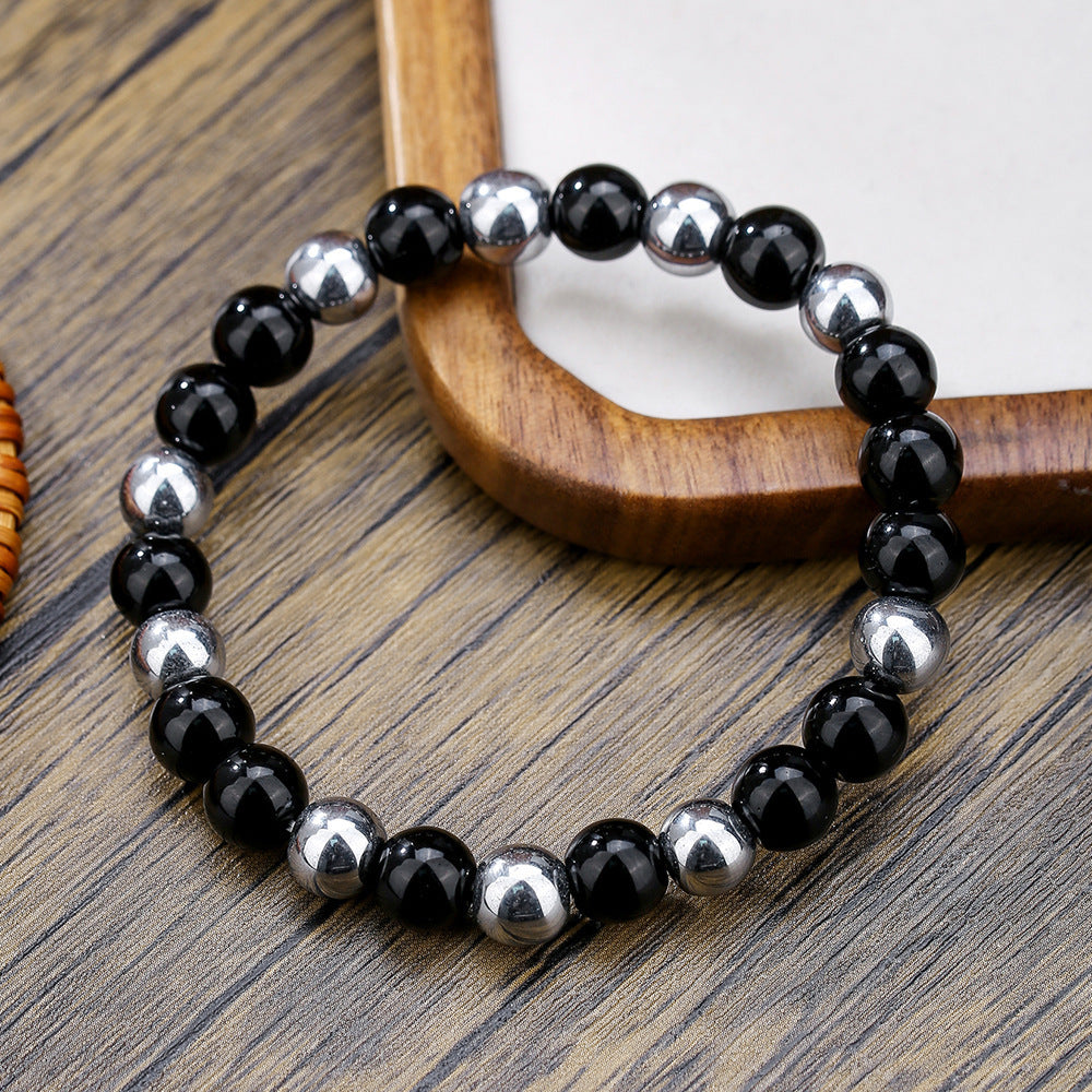 Fashion Casual Business Crystal Beaded Bracelet Unisex Hand Jewelry