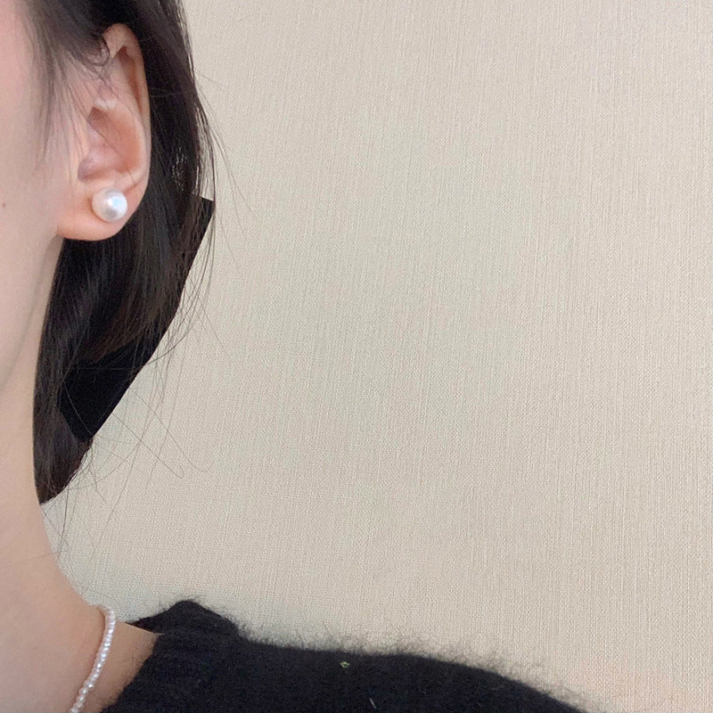 Chic Vintage Pearl Stud Earrings with Floral Bow Leaf Diamond Drop Geometric and Animal Motifs in Steel Posts