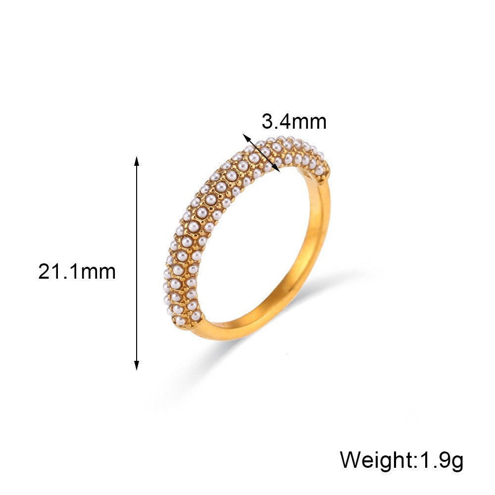 Minimalist Geometric Pearl Pendant Necklace and Bracelet Set in Titanium Steel with Plated Finish for Women