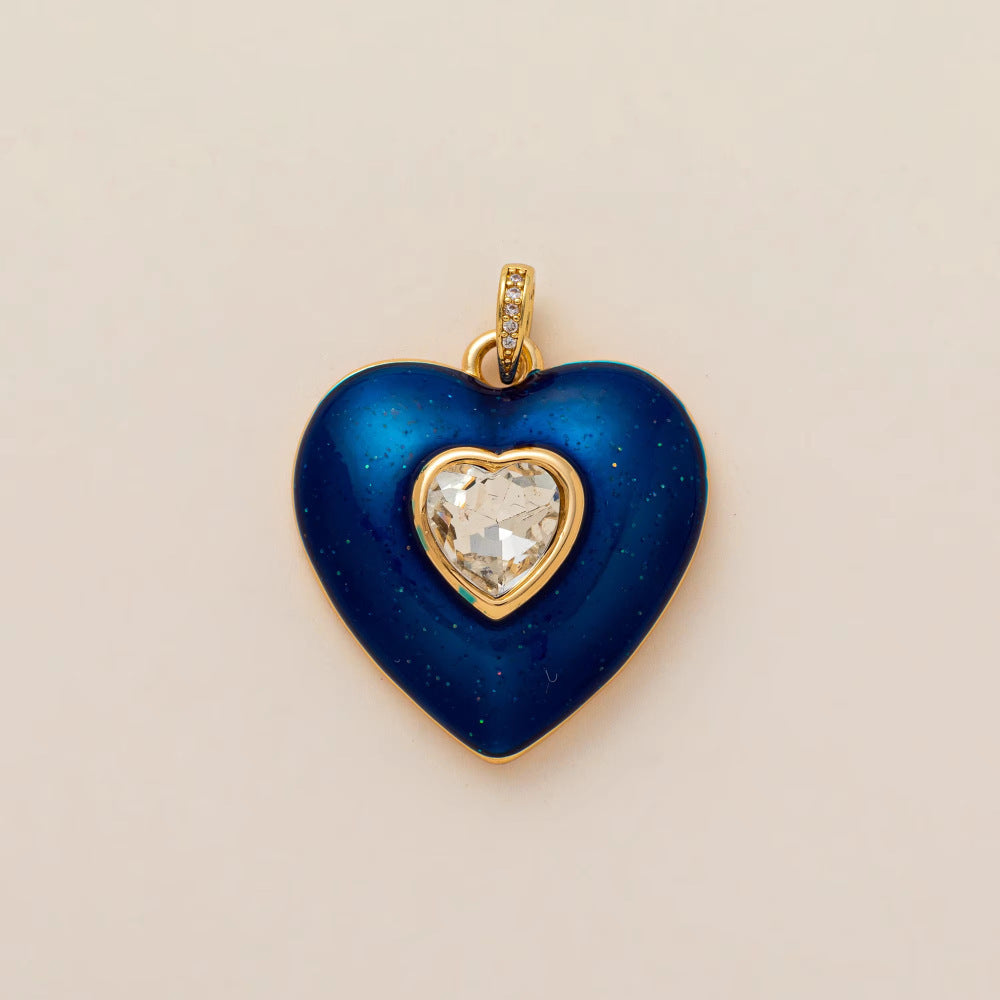 Sweet Stainless Steel Plated Heart Geometric Pendant Necklace