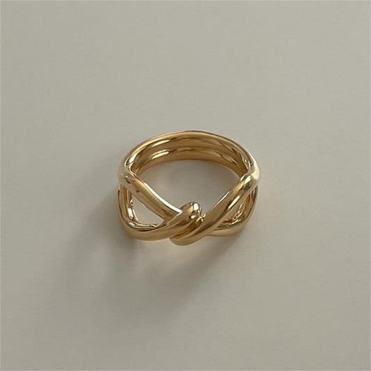 Sweet 925 Sterling Silver Geometric Plated Ring for Women