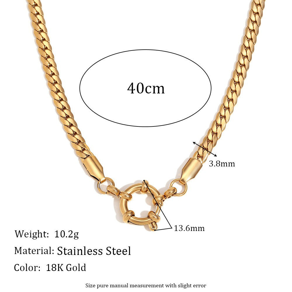 Elegant 18K Gold Plated Stainless Steel Enamel Drip Oil Geometric Pendant Necklace DIY Charm Bar Cable Chain Unisex