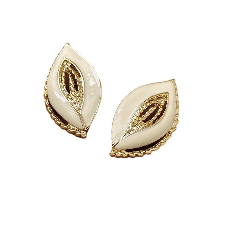 Orecchini geometrici vintage con placcatura in oro base in rame e perni in acciaio inossidabile da donna