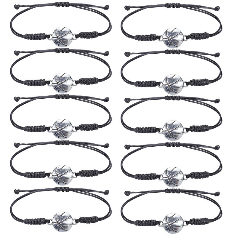 Unisex Geometric Alloy Sports Ball Woven Bracelet