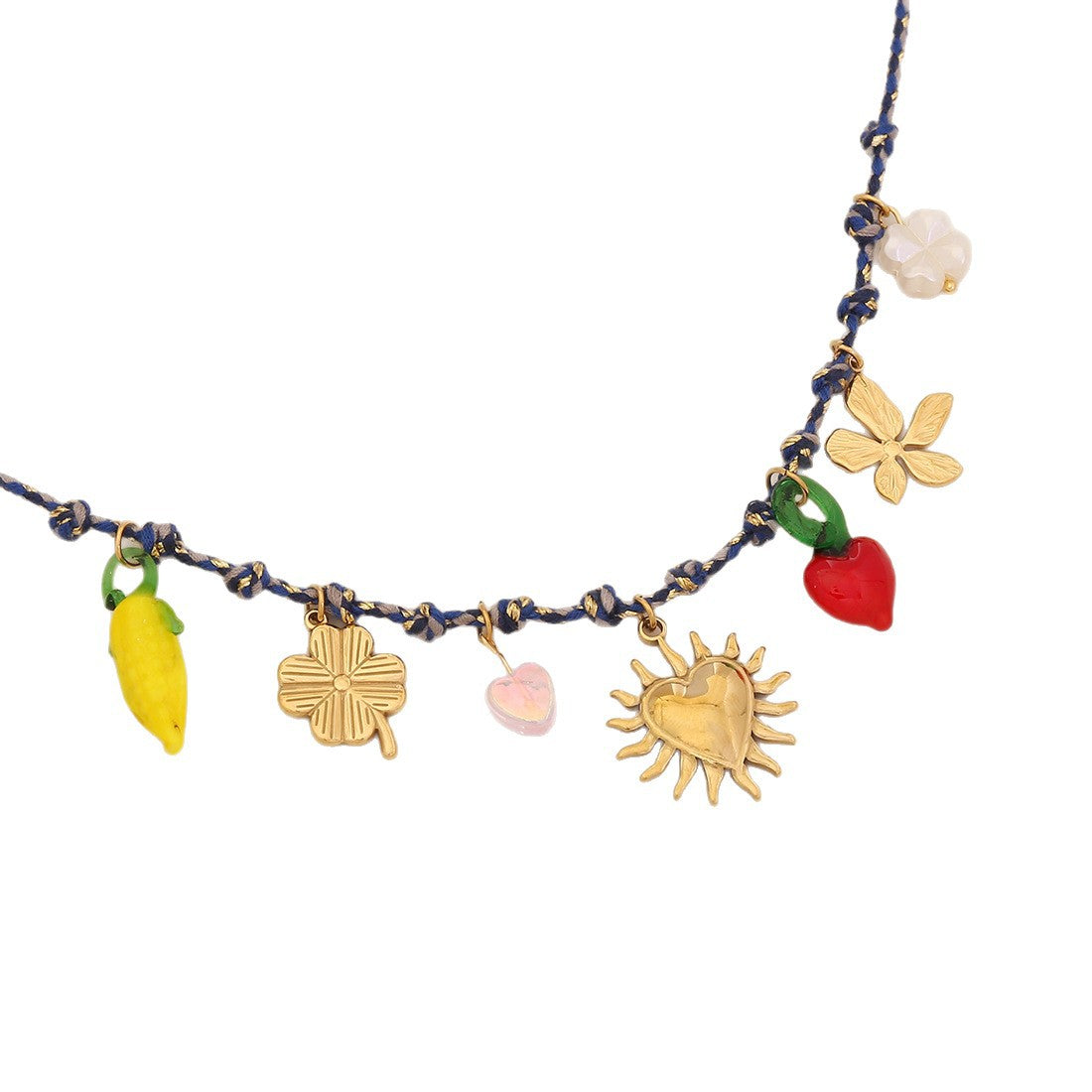 Bohemian Handmade Starfish and Seashell Pendant Necklace for Women Stainless Steel Beach-Themed Jewelry