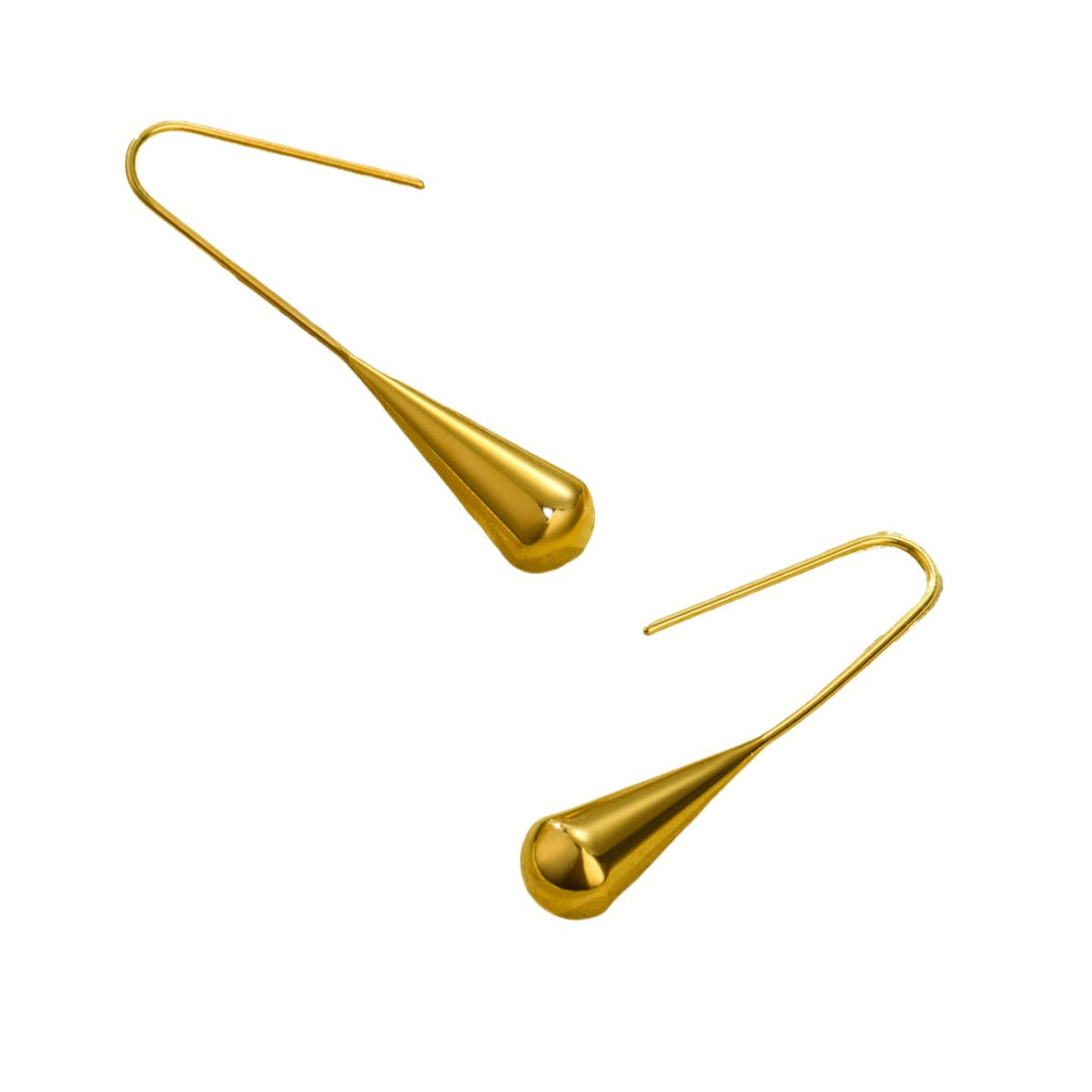 Pendientes Vintage Minimalistas de Acero Inoxidable con Forma de Gota Irregular con Chapado en Oro de 18K para Mujer