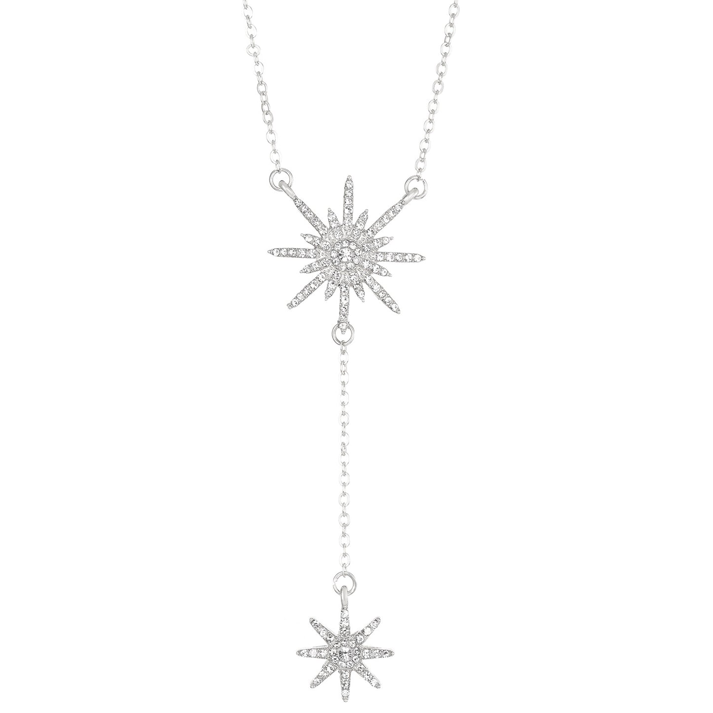 Collar de copo de nieve geométrico para mujer con incrustaciones de diamantes de imitación, cadena de aleación en estilo minimalista y moderno