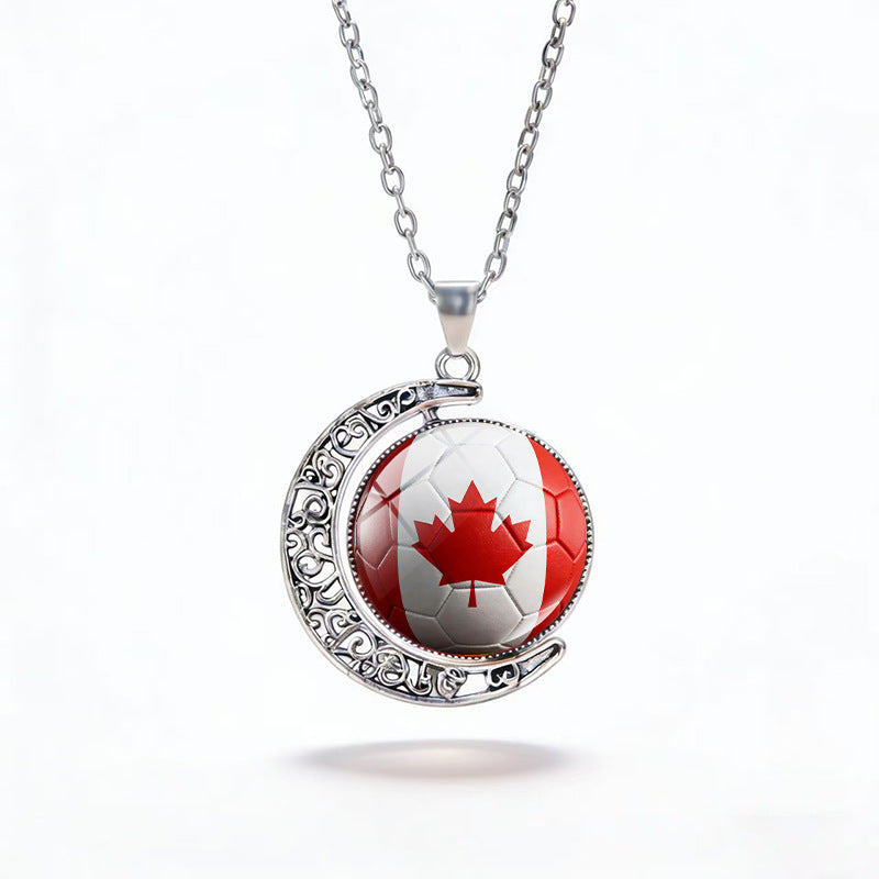 Casual Unisex Alloy Plated Moon Geometric Pendant Crystal Necklace
