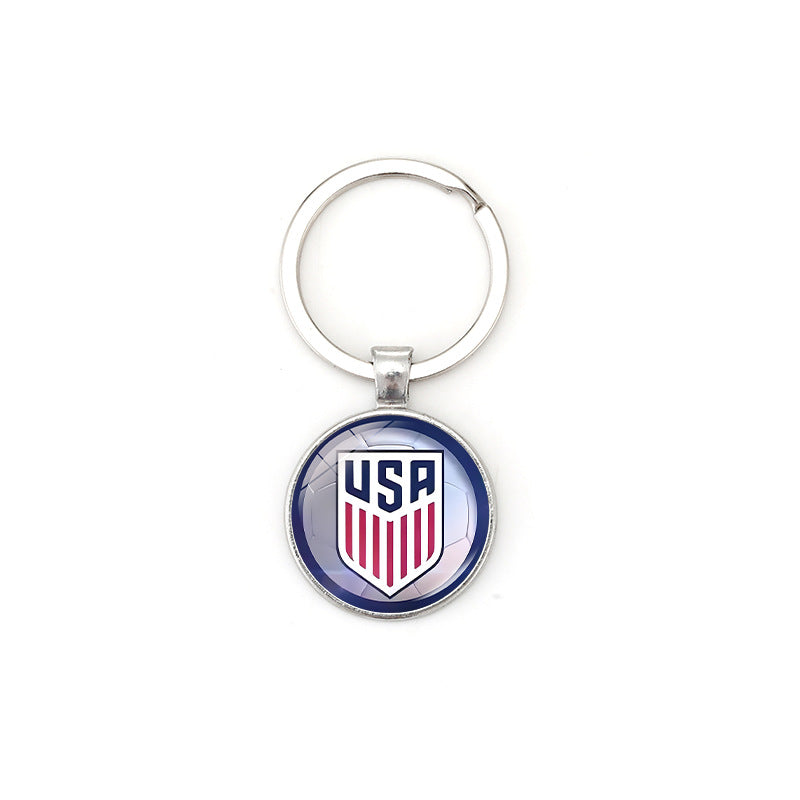 Alloy Keychain with Time Gem Pendant