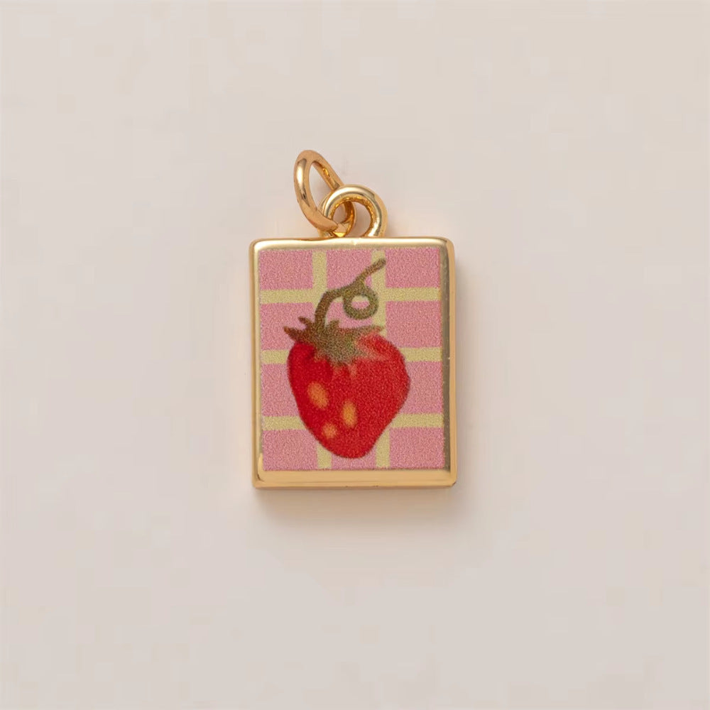 Minimalist Floral Pattern Brass PVD Plated Charm Bar